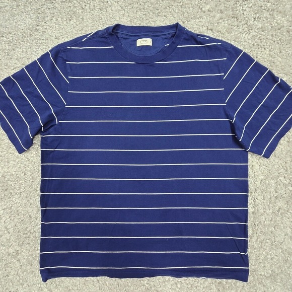 AYR Shirt‎ Mens Shirt XL Blue Striped Short Sleeve Pullover Pima Cotton Stretch - Picture 1 of 10